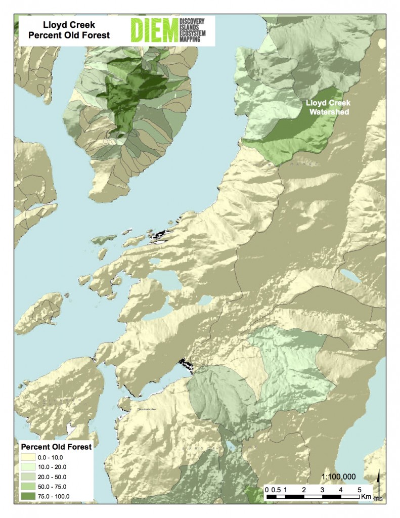 Lloyd Creek Percent OldForest